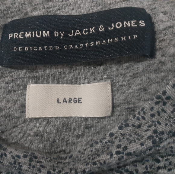 Jack & Jones Men's Austin Floral Print Linen Blend Short Sleeve T-Shirt Large - Picture 5 of 8